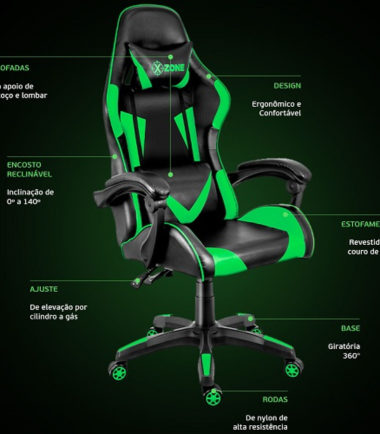 Cadeira Gamer CGR-01 Verde e Preto